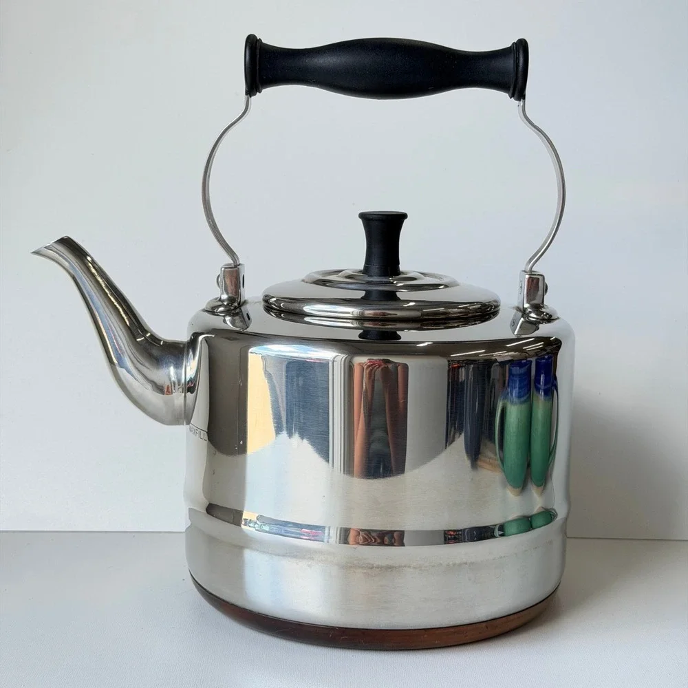 Bonjour Stainless Steel Tea Kettle 2qt Silver Copper Bottom Teapot French